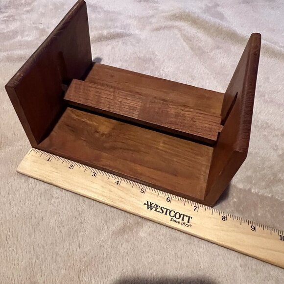 Selandia Designs Teakwood Thailand Napkin Holder Stand Mid century MCM style vib - Picture 5 of 7